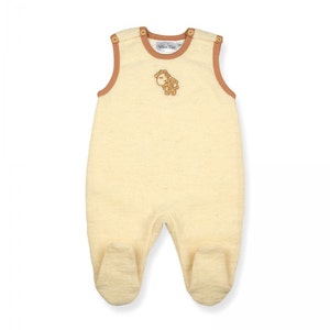 Wool sleeveless rompers with cotton lining and feet - Rompers - Baby rompers - Baby Sleeveless rompers - Wool sleeveless rompers