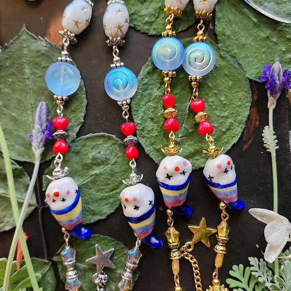 Silly Little Guys Silver or Gold Eyeglass Chain| Czech Crystal | Clown Beads | Clowncore | Colorful Chain for Glasses | Fun Celestial Gift