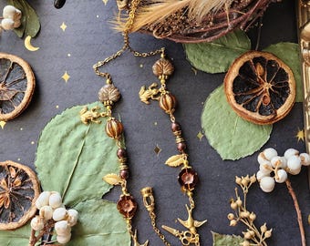 Lantern of the Lost Gold Eyeglass Chain | Czech Crystals | Fall Autumn | OtGW | Gold Witch Chain for Glasses | Whimsy Celestial Gift