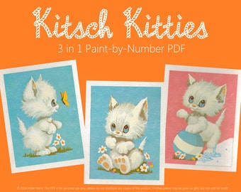 Kitsch Kitties, 3 in 1 Paint-by-Number PDF