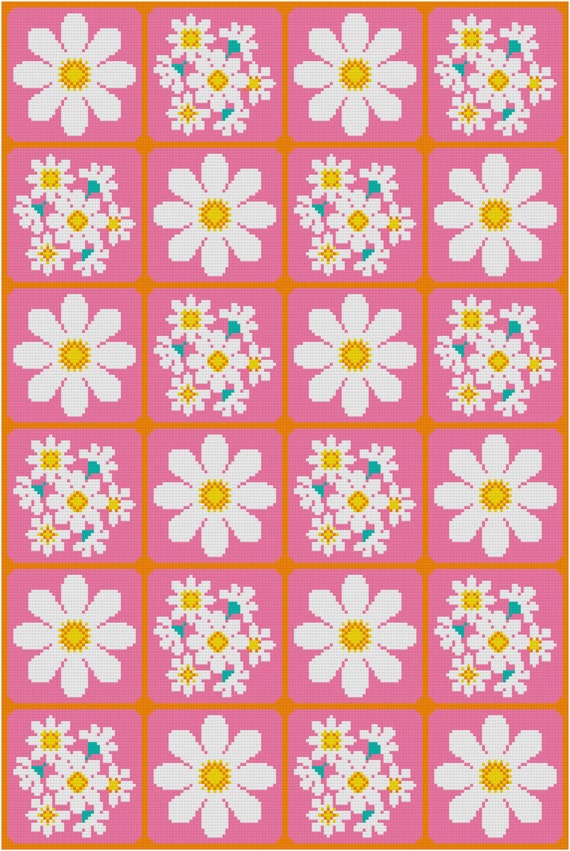 Cross Stitch Pattern, 'Daisies' PDF