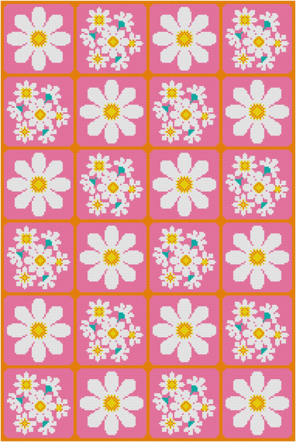 Cross Stitch Pattern, 'Daisies' PDF Cross Stitch Pattern, 'Daisies' PDF