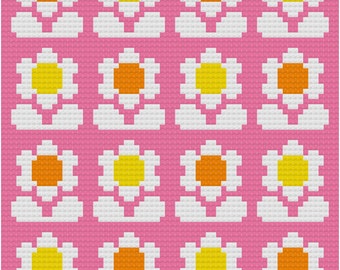 Cross Stitch Pattern, 'Flower Pop' PDF