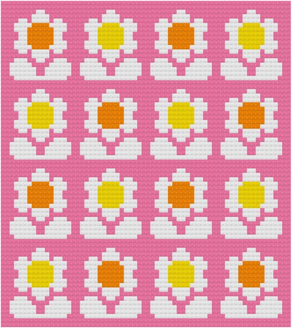 Cross Stitch Pattern, 'Flower Pop' PDF