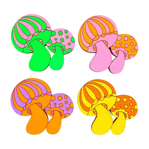 Psychedelic Mushroom Brooch