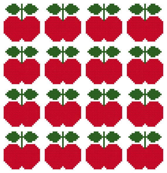 Cross Stitch Pattern, 'Scandi Apple' PDF