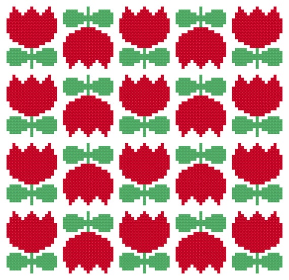 Cross Stitch Pattern, 'Scandi Flower' PDF