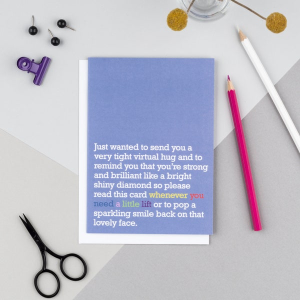 Thinking Of You Card : When You Need a Little Lift - a gorgeous colourful card