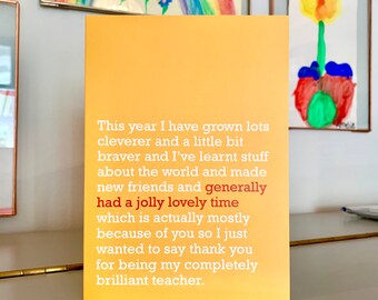 Teacher Thank You Card : 'Jolly Lovely Time'