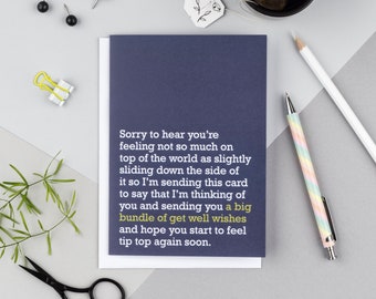 Get Well Soon Card: send a loved one 'a big bundle of get well wishes' for illness, operations, cancer or depression