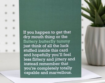 Good Luck Card, Good Luck New Job, You Can Do It Card, Best Of Luck Card, You Got This, Job Interview Good Luck Card, Exams, Driving Test