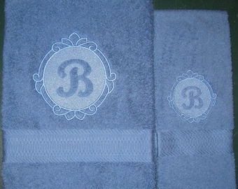 EMBOSSED MONOGRAM Towel Set - Personalized Bath & Hand Towels - Pick Your Colors - Wedding Anniversary House Warming Gift, Home Decor