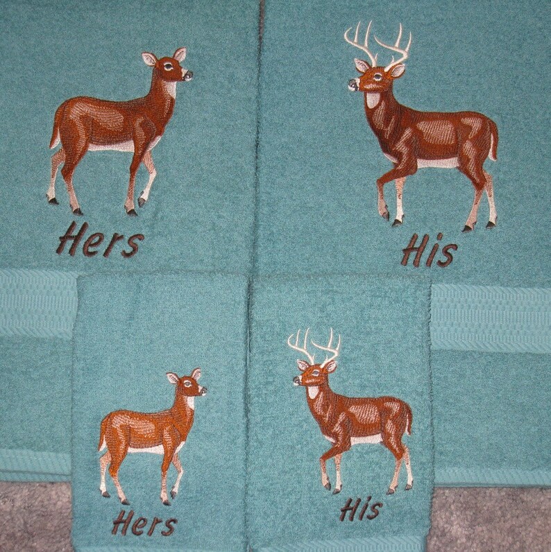 HIS and HERS Deer Towel Set Buck and Doe Bath Towels for Etsy