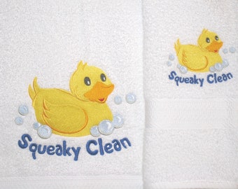 YELLOW DUCK Bath Towel  - Bath Time Fun Duck Towels - Squeaky Clean Cute Yellow Duck Towel for Child's Gift or Anyone Who Likes Ducks!