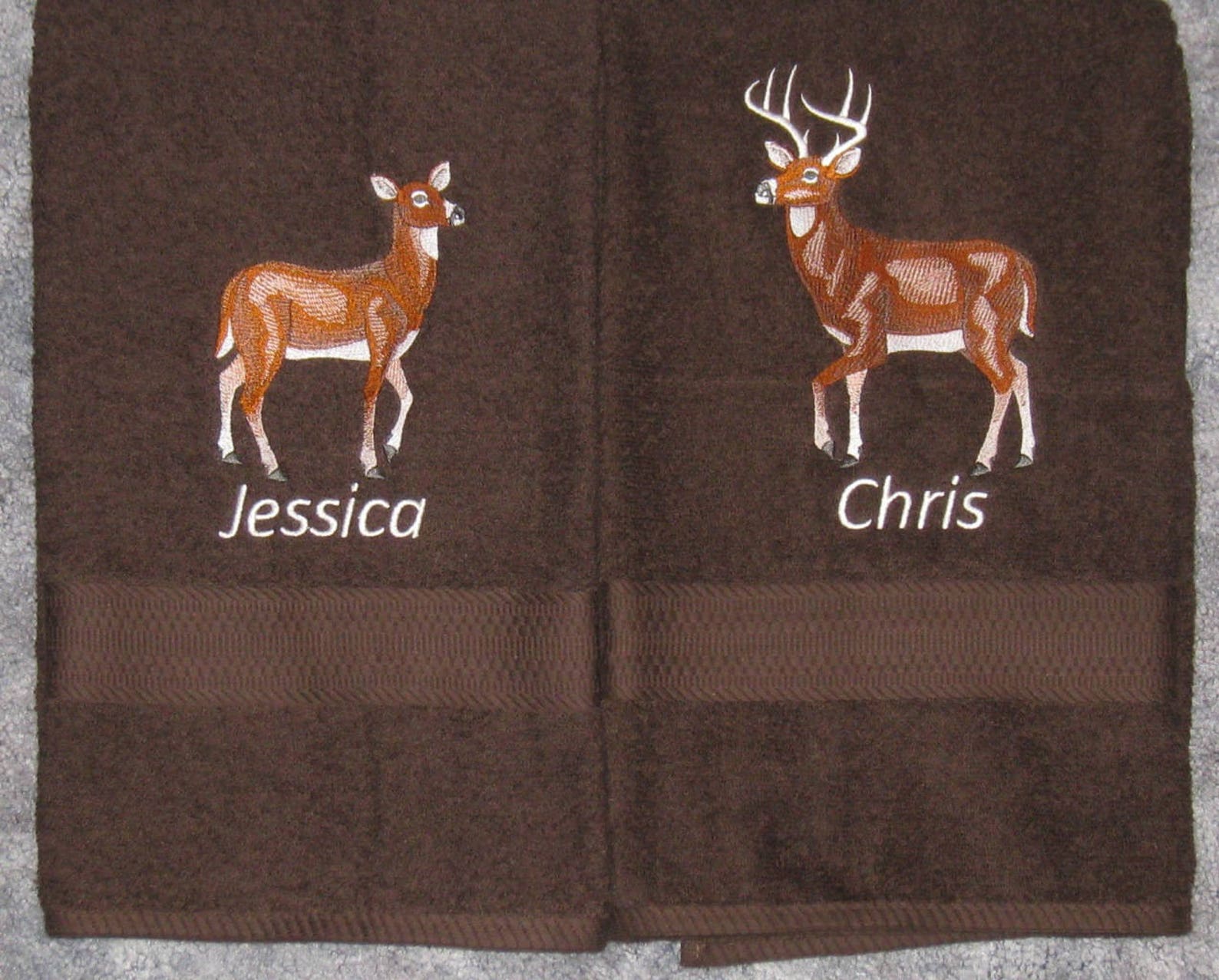 HIS and HERS Deer Towel Set Buck and Doe Bath Towels for Etsy