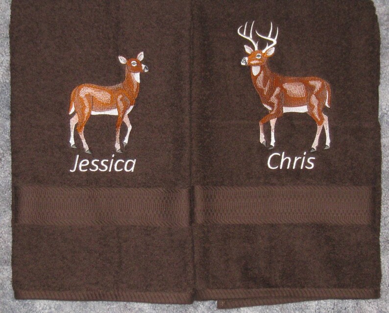 HIS and HERS Deer Towel Set Buck and Doe Bath Towels for Etsy