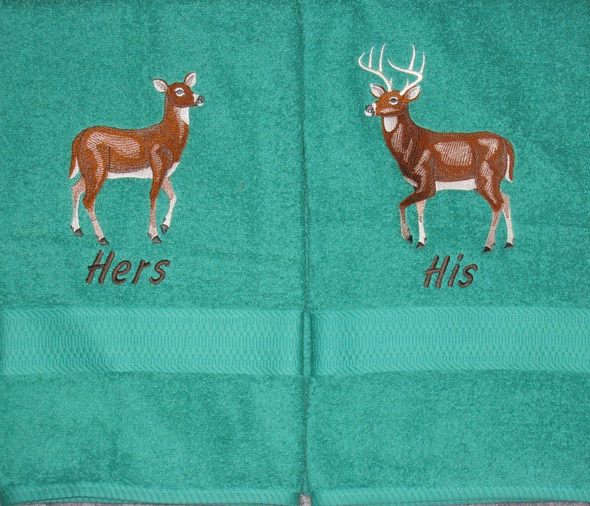HIS and HERS Deer Towel Set Buck and Doe Bath Towels For Etsy