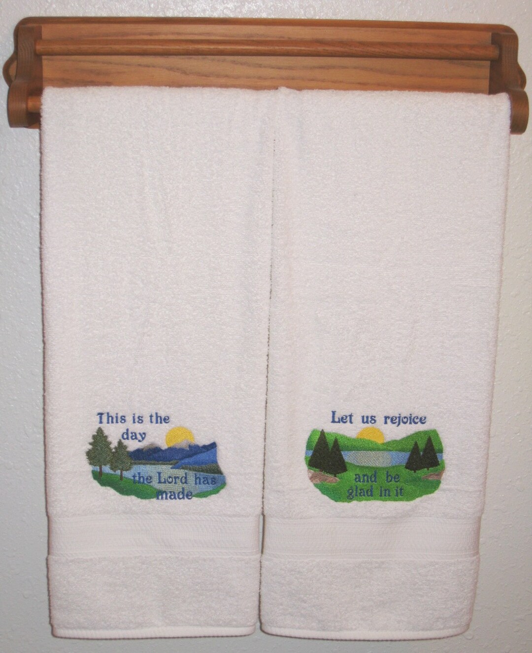 Psalm 11824 Bible Verse Towel Set Colorful Scenes With Scripture Bath