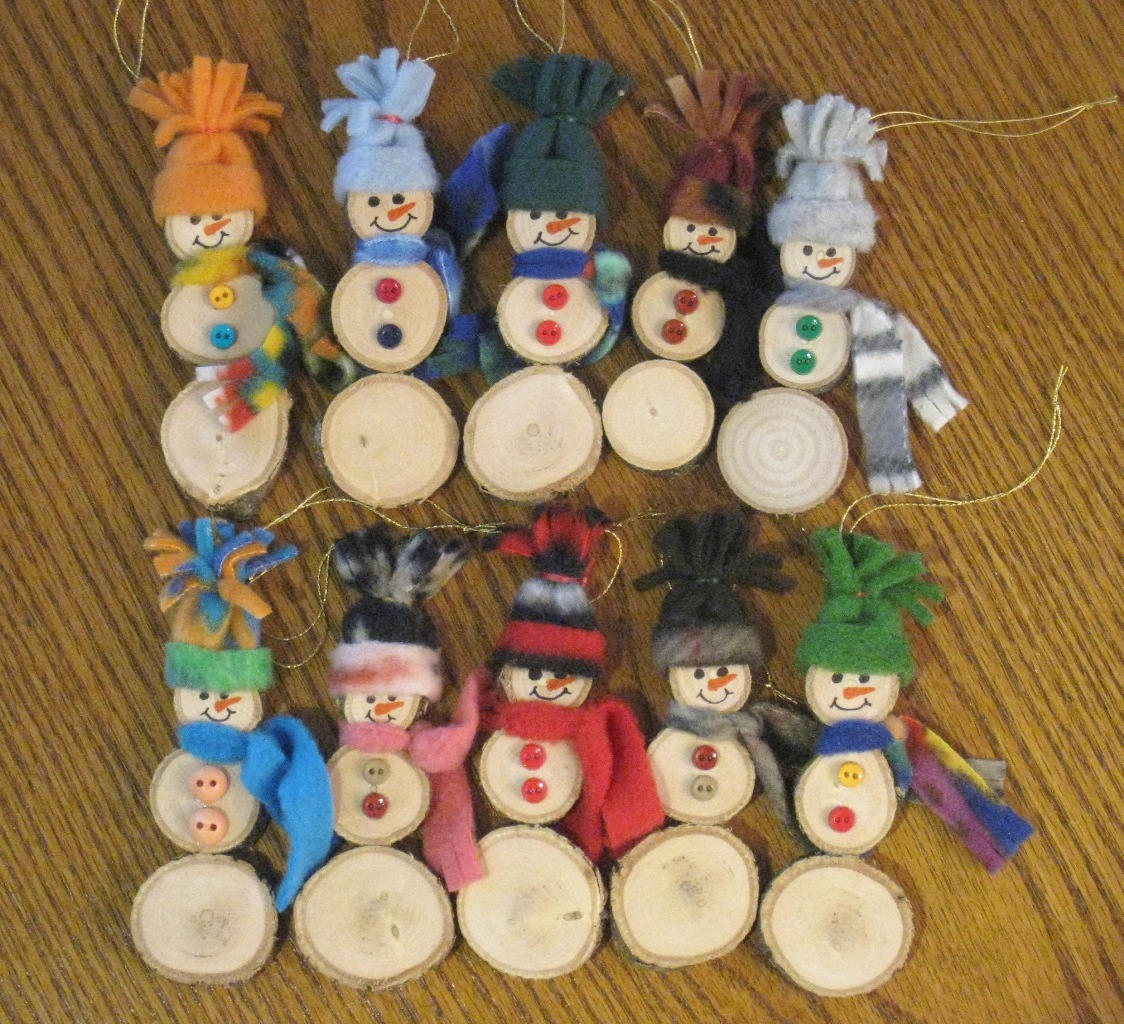 SNOWMAN Christmas Tree Ornaments Personalizable Wood Snowmen | Etsy