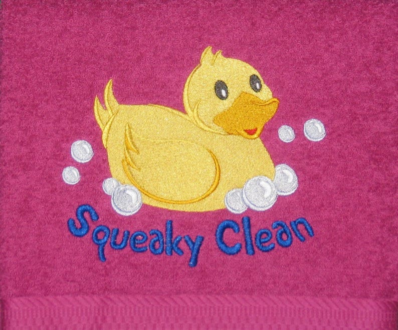 YELLOW DUCK Bath Towel Bath Time Fun Duck Towels Squeaky Etsy