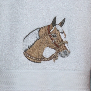 Embroidered HORSE HEAD BATH Towel - Horse Home Decor Bath Towel, For Your Cowboy, Cowgirl, Ranch, Farm or Just Because You Love Horses