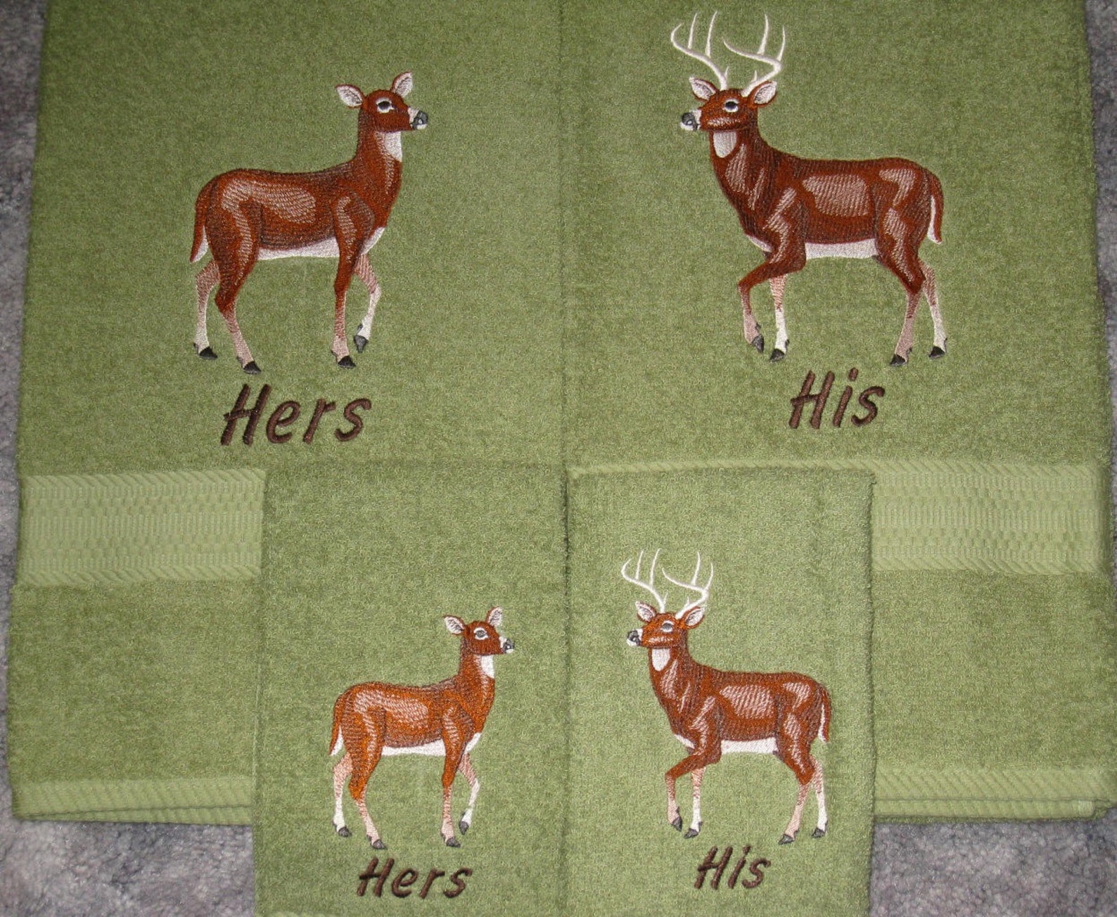 HIS and HERS Deer Towel Set Buck and Doe Bath Towels for Etsy