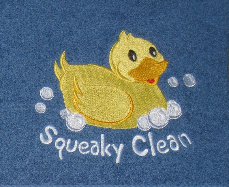 YELLOW DUCK Bath Towel Bath Time Fun Duck Towels Squeaky Etsy