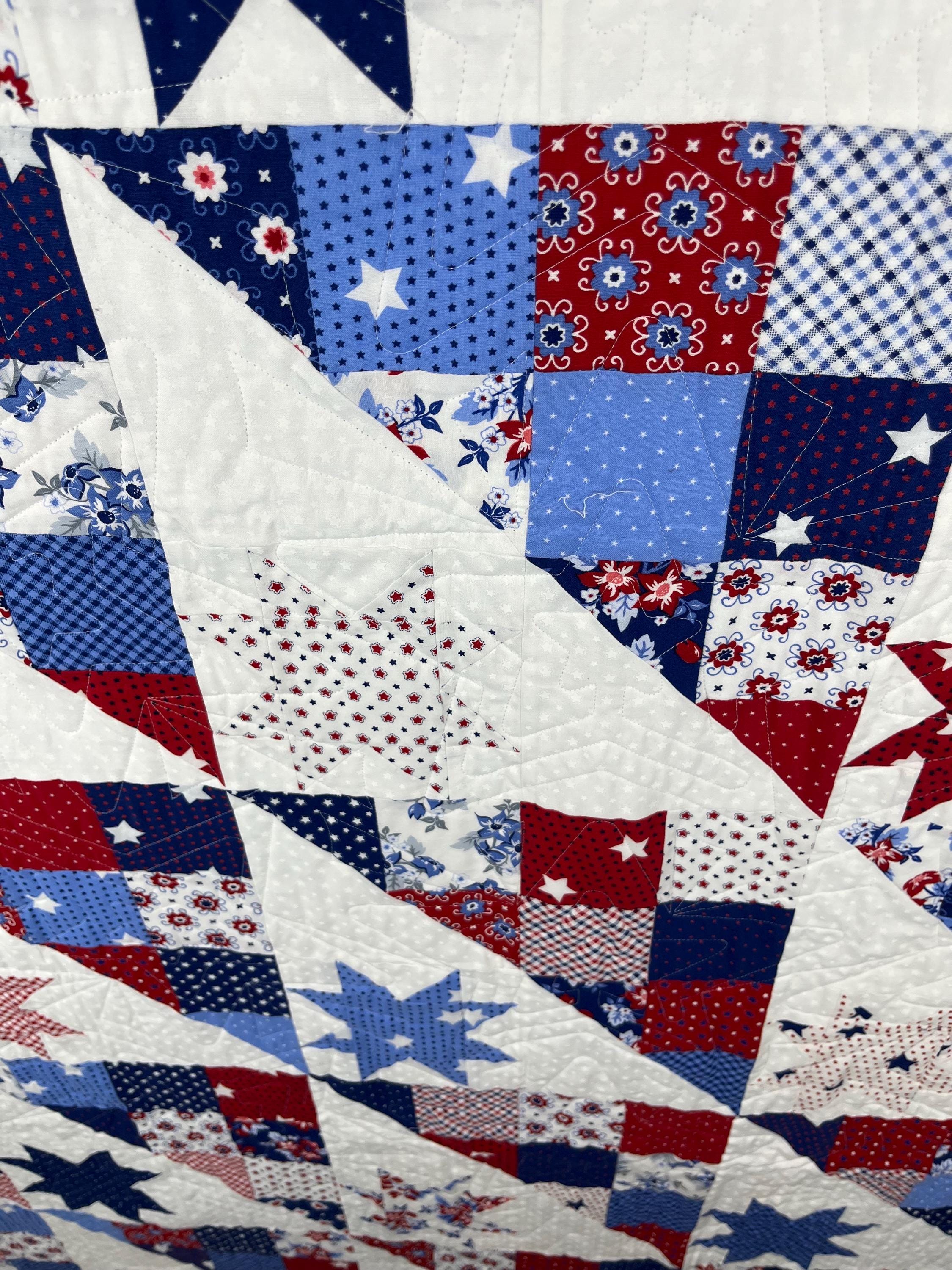 Patchwork Flags Patchwork Flag Quilt: Twin Size Patriotic Finished Quilt 70”x84” - Etsy