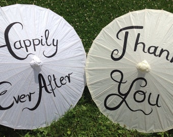 Paper Parasols for Wedding Pictures, Wedding Decor, Wedding Ceremony, Beach Wedding, Paper Umbrella, Thank you Parasol, Sun Umbrella