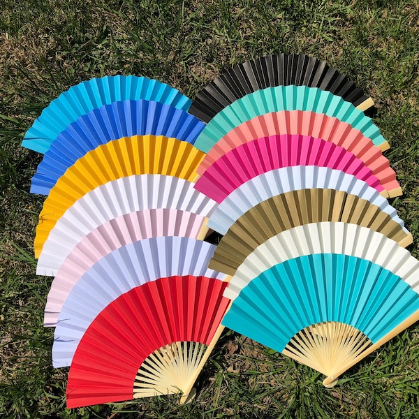 Paper Fan for Wedding Ceremony, Colorful Hand Fan, Outdoor Wedding, Party Favor, Wedding Favor, Beach Wedding