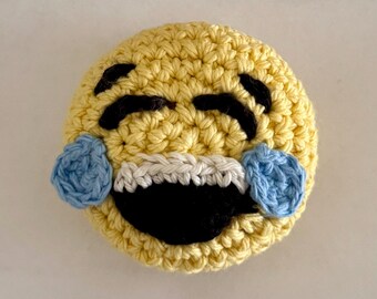 Hacky Sack Handmade Crochet with 100% Cotton Yarn Filled with Poly Pellets Emoji Theme