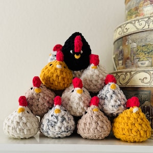 Adopt Eggatha Handmade Crochet Chicken Hen Stuffed Animal Plush Plushie Amigurumi  Gift Idea