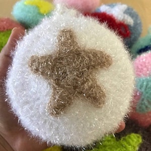 Dish Scrubbies | Scrubber | Scrubbie | Scrubby | Reusable | Round with Star | Gift Idea | Handmade w/ Korean Susemi Yarn