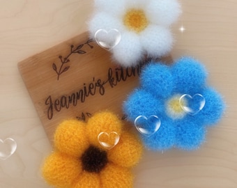 Dish Scrubbies | Scrubber | Scrubbie | Scrubby | Reusable | Daisy Sunflower Forget Me Not | Gift Idea | Handmade w/ Korean Susemi Yarn