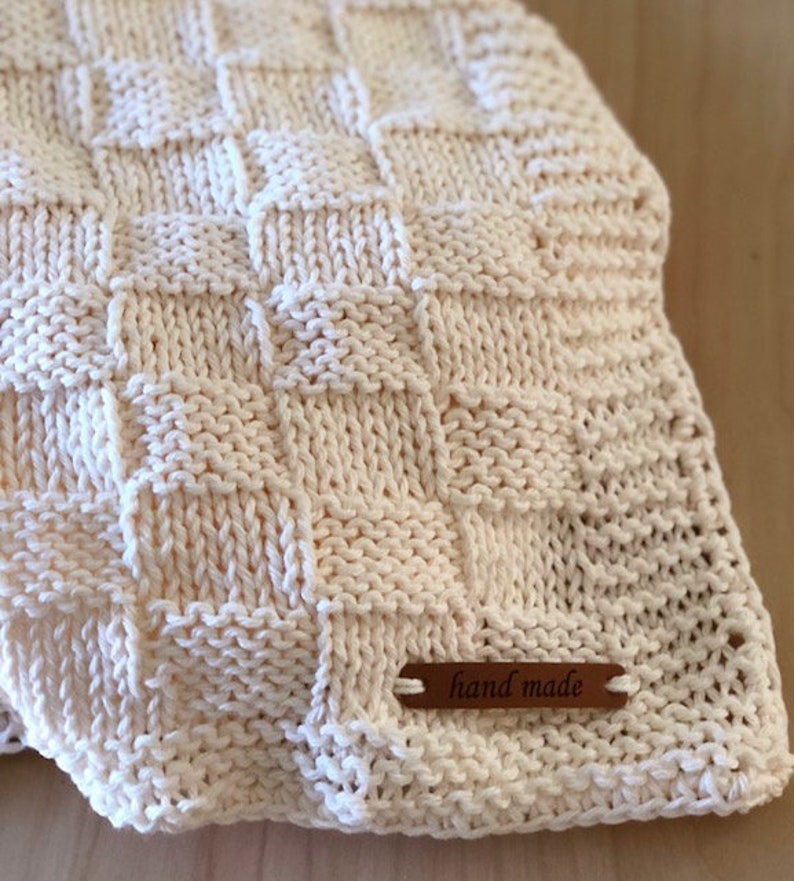 Hand Knit Ivory Basketweave Baby Blanket Lap Blanket Throw Etsy