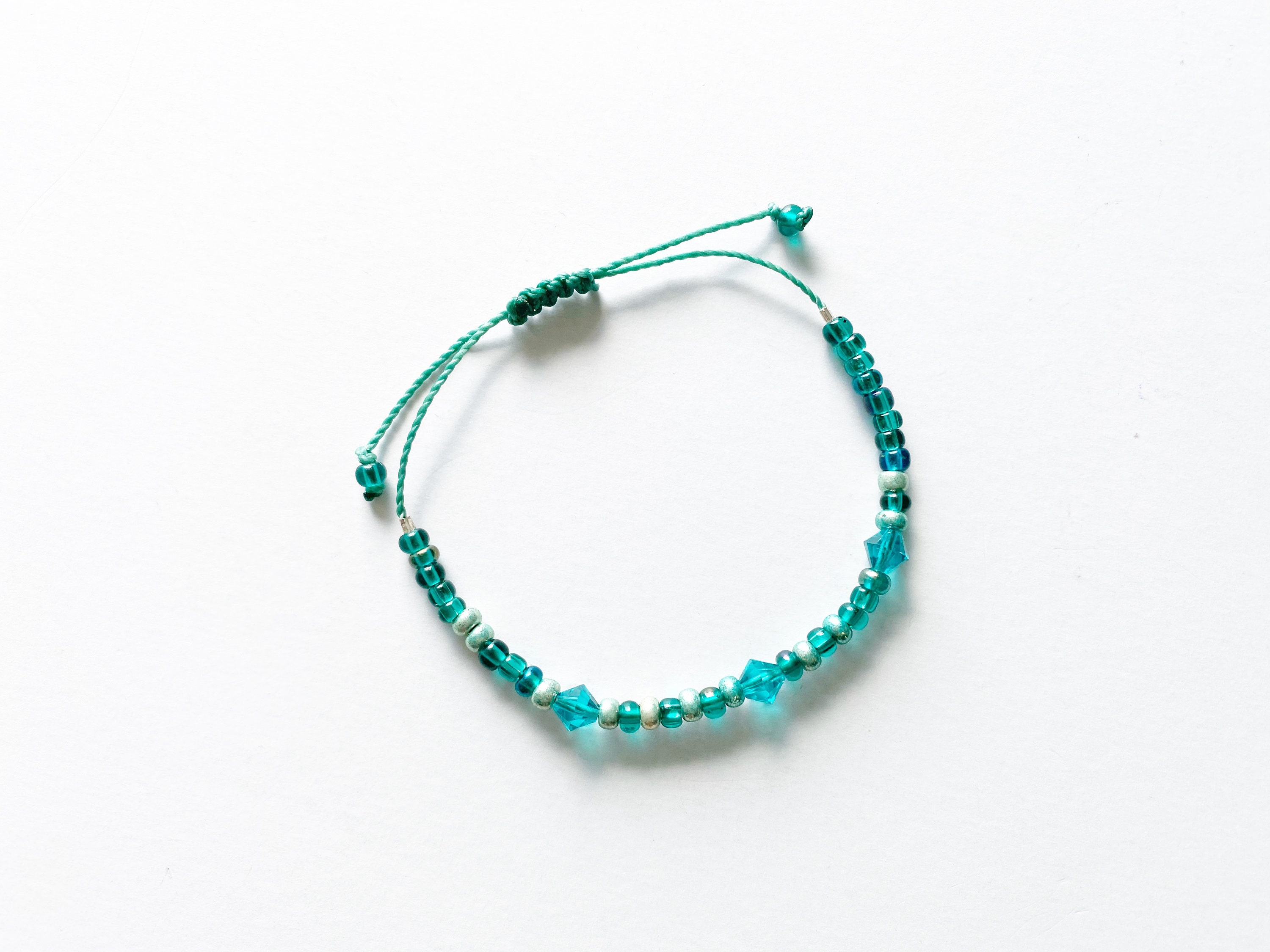 Waxed string adjustable bracelet seed bead bracelet delicate Etsy