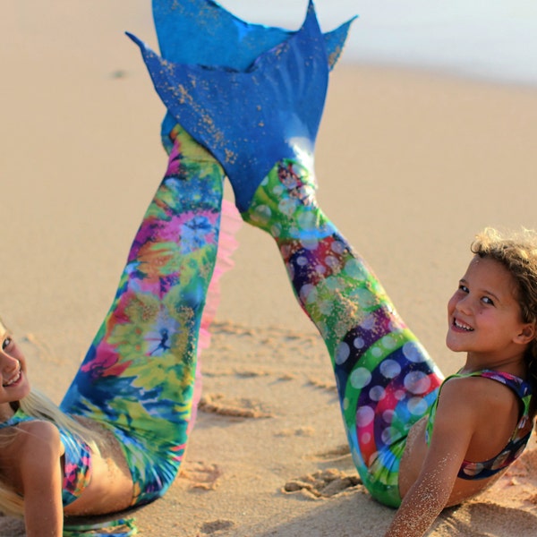 Swimmable Mermaid Tail & Top with Sun Tails Keiki Mermaid Mono Fin for Children