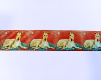 Ripsband mit Hundemotiv - Galgos - Dogs 22 mm