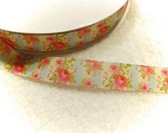 Ripsband mit Rosen - 16 mm