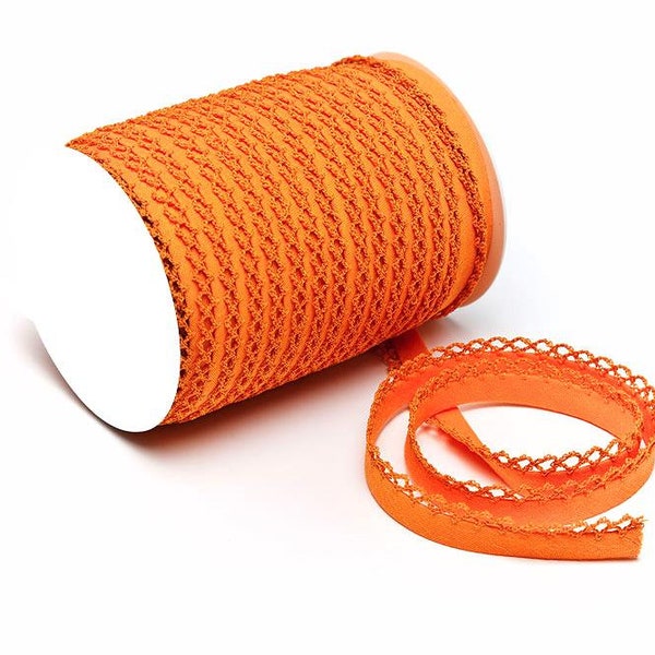 Biais avec bordure - orange - 12 mm - bordure de reliure