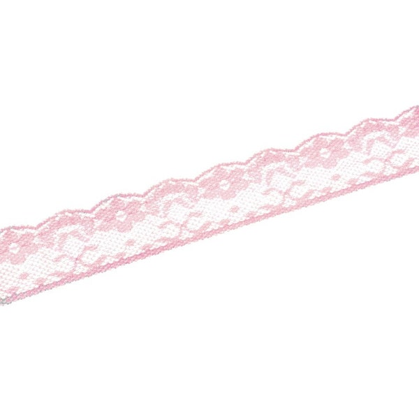 Elastische Wäschespitze in rosa  30 mm Spitze Borte