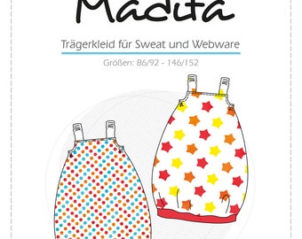 Schnittmuster Madita Trägerkleid für Sweat und Webware Größen 86/92 bis 146/152