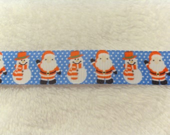 Ripsband mit Weihnachtsmann und Schneemann Weihnachten Christmas 25 mm