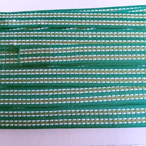 Webband mit Streifen grün/weiß Bordüre Borte 15 mm