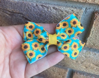 Sunflower ribbon bow