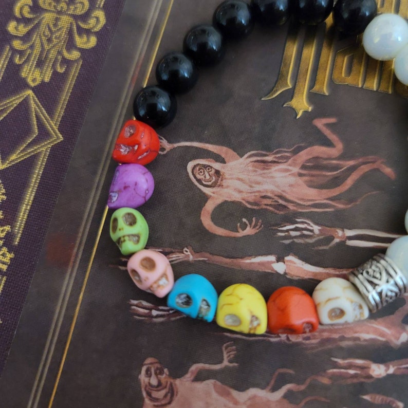 Tricolor Strech Bracelet Spooky Season Sugar Skulls