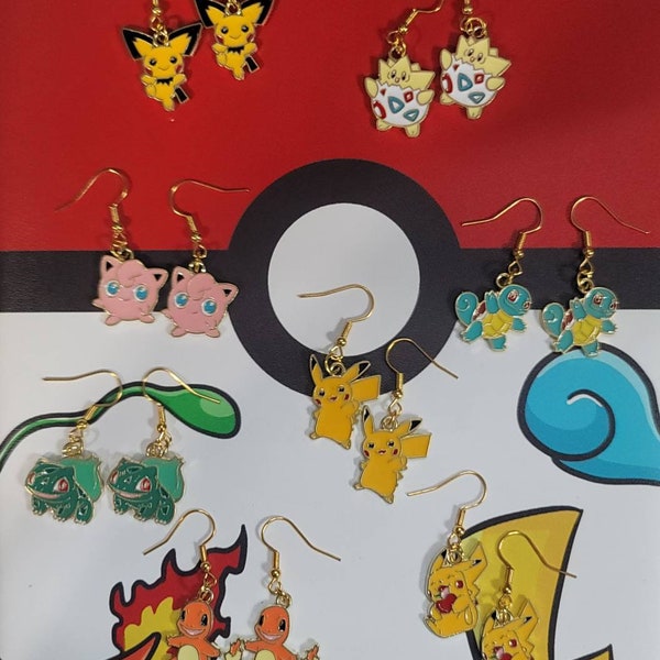 Anime Character earrings/ Starters/ Favorite Anime Earrings / Gotta Catch em all