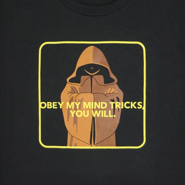 Obey My Mind Tricks – Funny Jedi Mens Star Wars-Inspired Black Graphic T-shirt // Nerdy Cool // Use the Force // Great Mens Gift