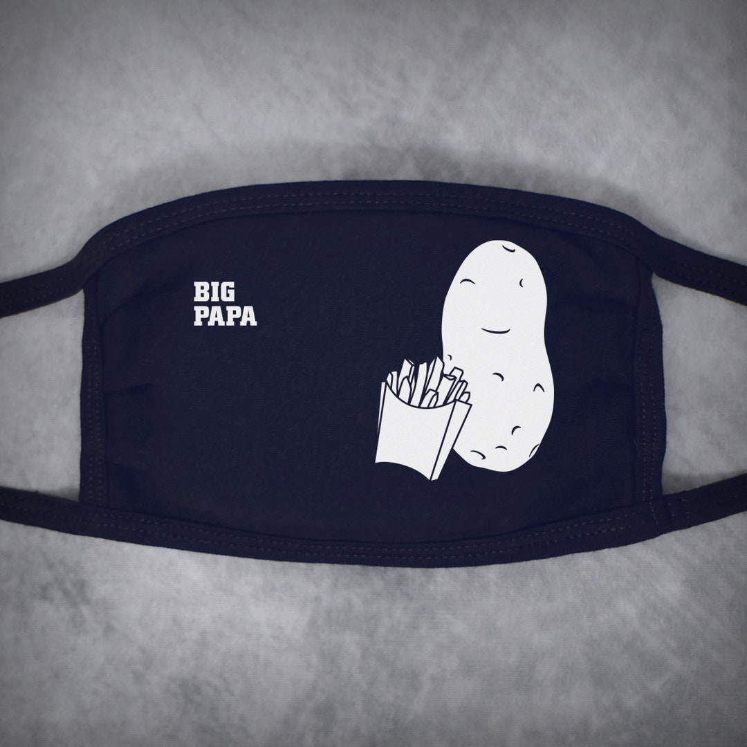 Papi Mask Dad Face Mask – Big Papa – Adult Size Dark Navy // Father Son Potato ...