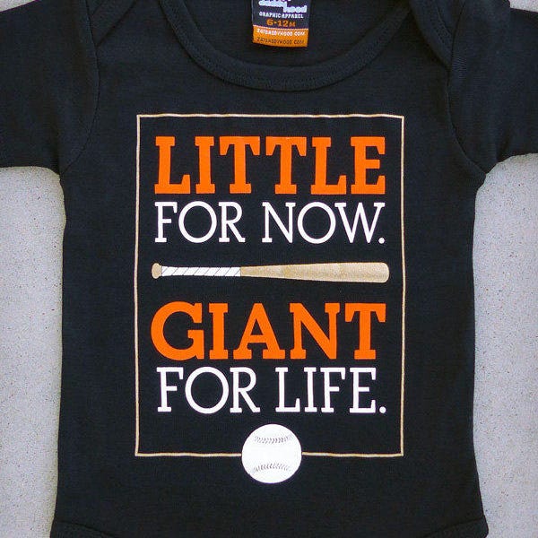 Little Giant (San Francisco Giants) - SF-inspired Baseball Baby Graphic Onepiece & T-shirt // SF Giants // MLB // New Baby // Cute Boy Gift